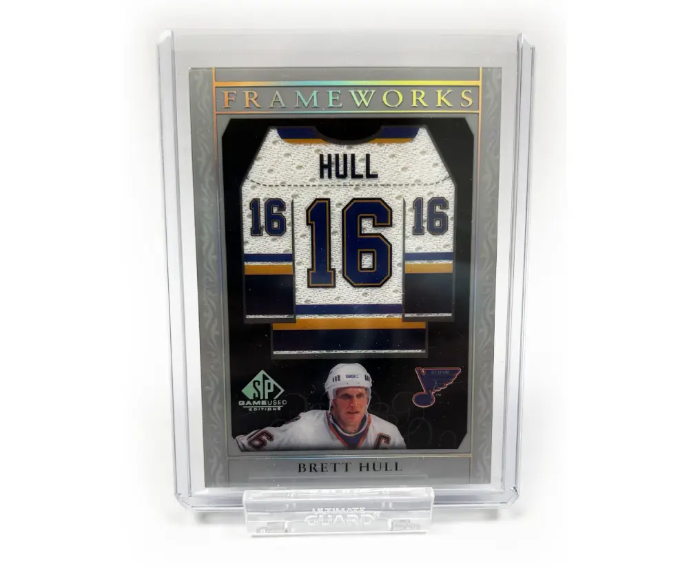 Brett Hull SP Game Used Edition Frameworks Jersey Card