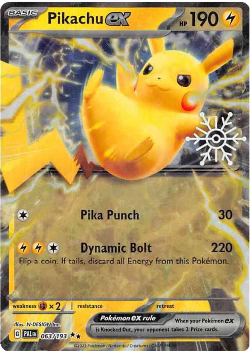 Pokémon TCG: Pikachu ex (063) - Snowflake Stamp Promo