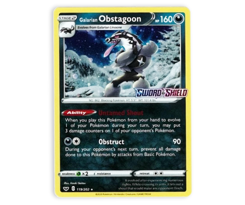 Pokémon TCG: Galarian Obstagoon (119) - Stamp Holo