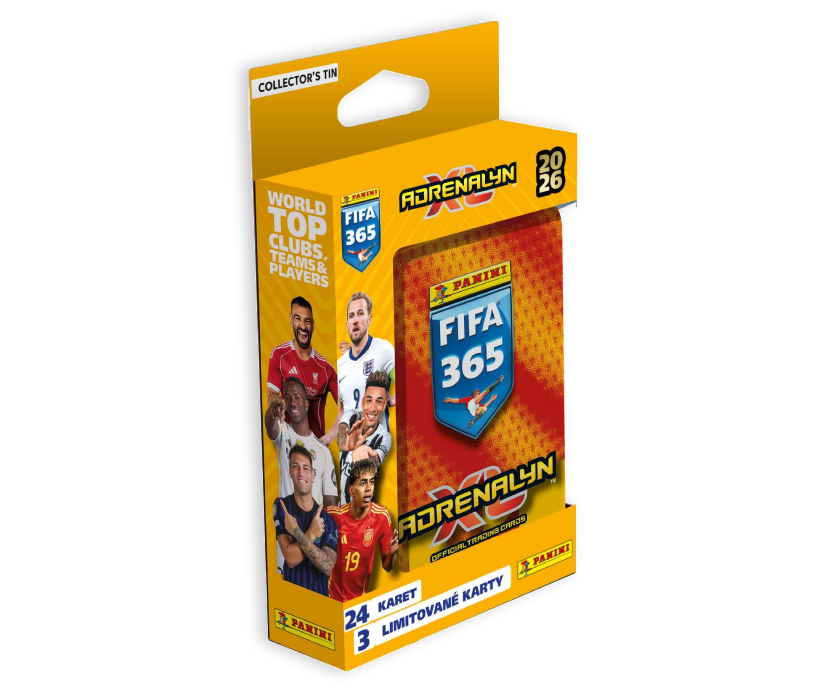 Fotbalové karty FIFA 365 - ADRENALYN - plechová krabička (24 karet + 3 limitované karty)